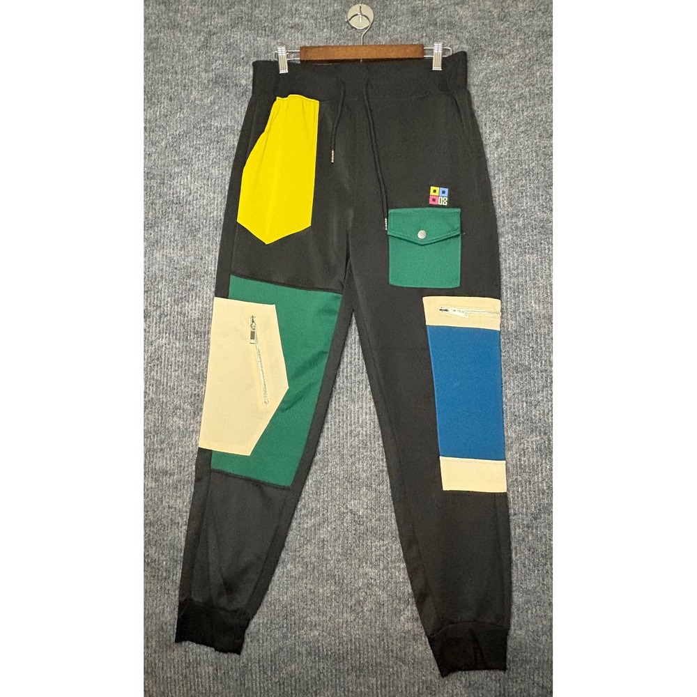 Vanquish: Demolition Mens Colorblock Cargo Jogger Pants Black Multi Size L NWT